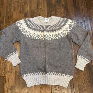 Madrigal Carmel SF Men’s 100% Alpaca Wool Sweater Hand Knit Peru NWOT Vintage